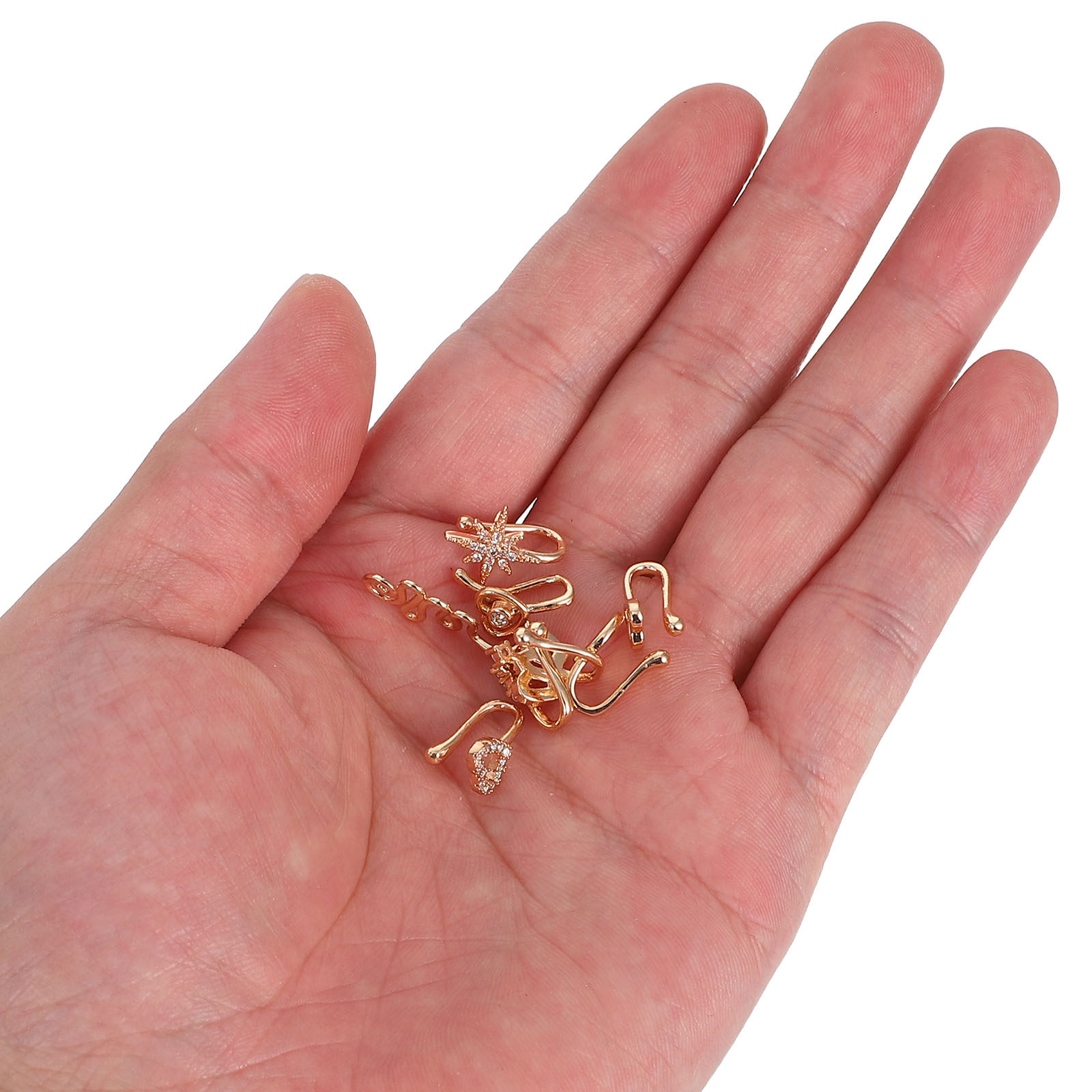 Body Jewelry For Sensitive Skin - 11Pcs Faux Nose Rings Set Non