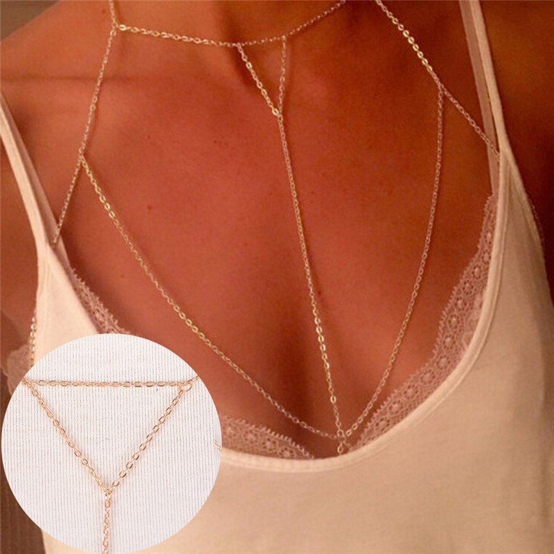 Body Jewelry Sale - Gold Silver Fashion Link Chain Bra