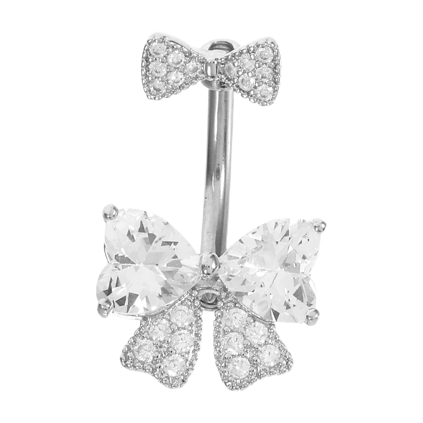 Body Jewelry For Sensitive Skin - Stainless Steel Bow Belly Rings for