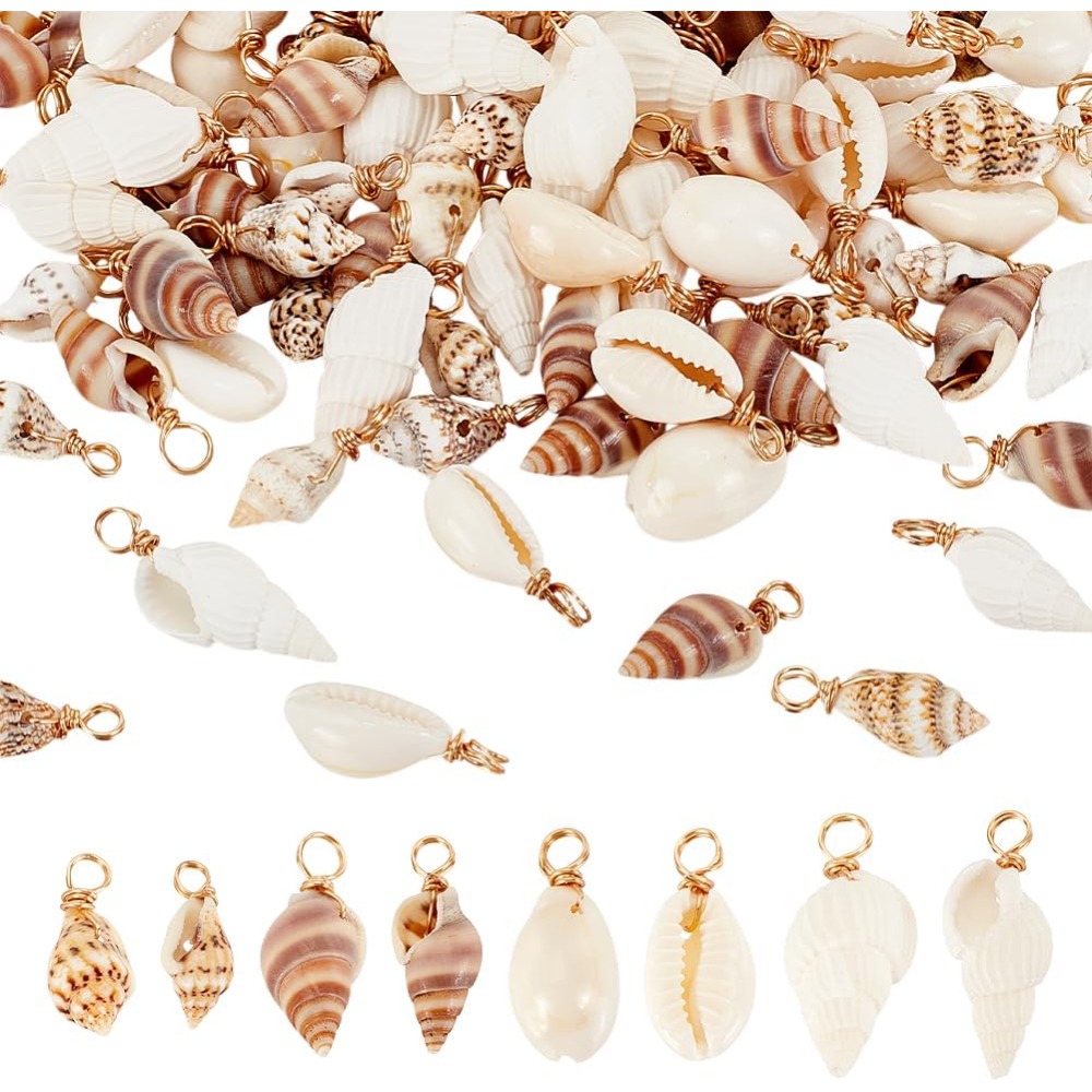 Body Jewelry Beach - 100pcs 4 Styles Natural Shell Charms
