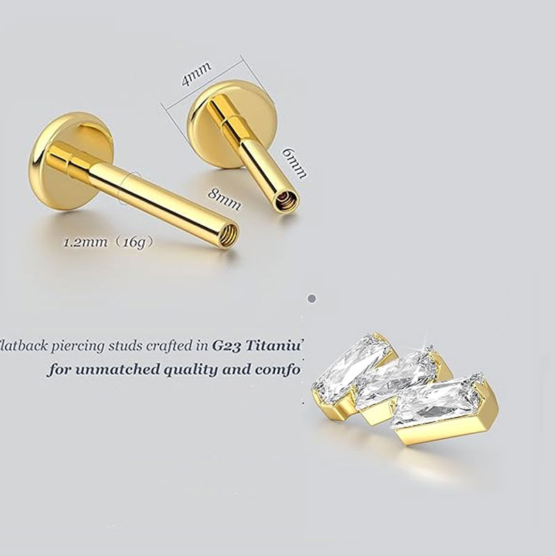 2pcs F136 G23 Titanium Cartila - Body Jewelry Threadless review and price