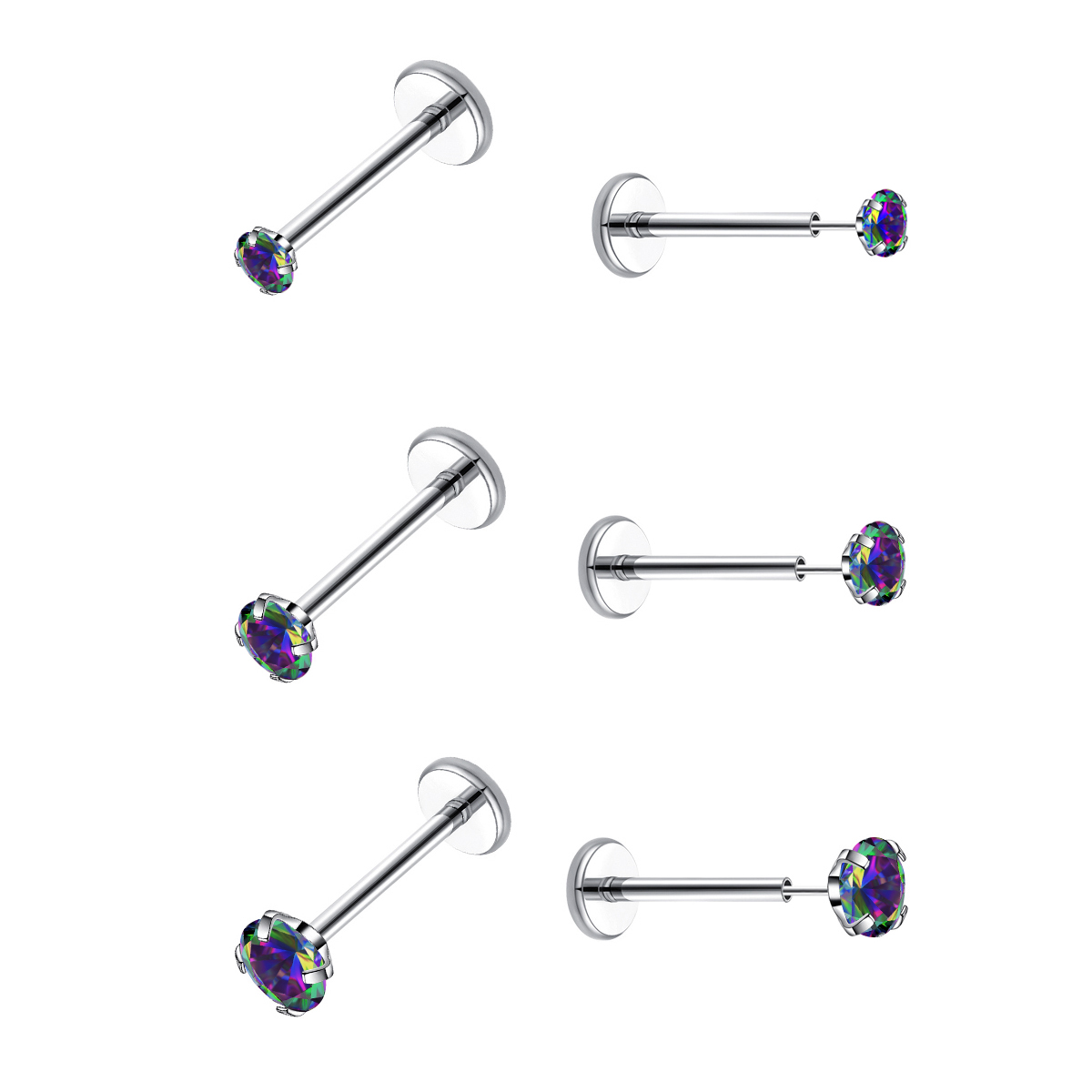 20G Flat Back Threadless Earri - Body Jewelry Threadless review and price