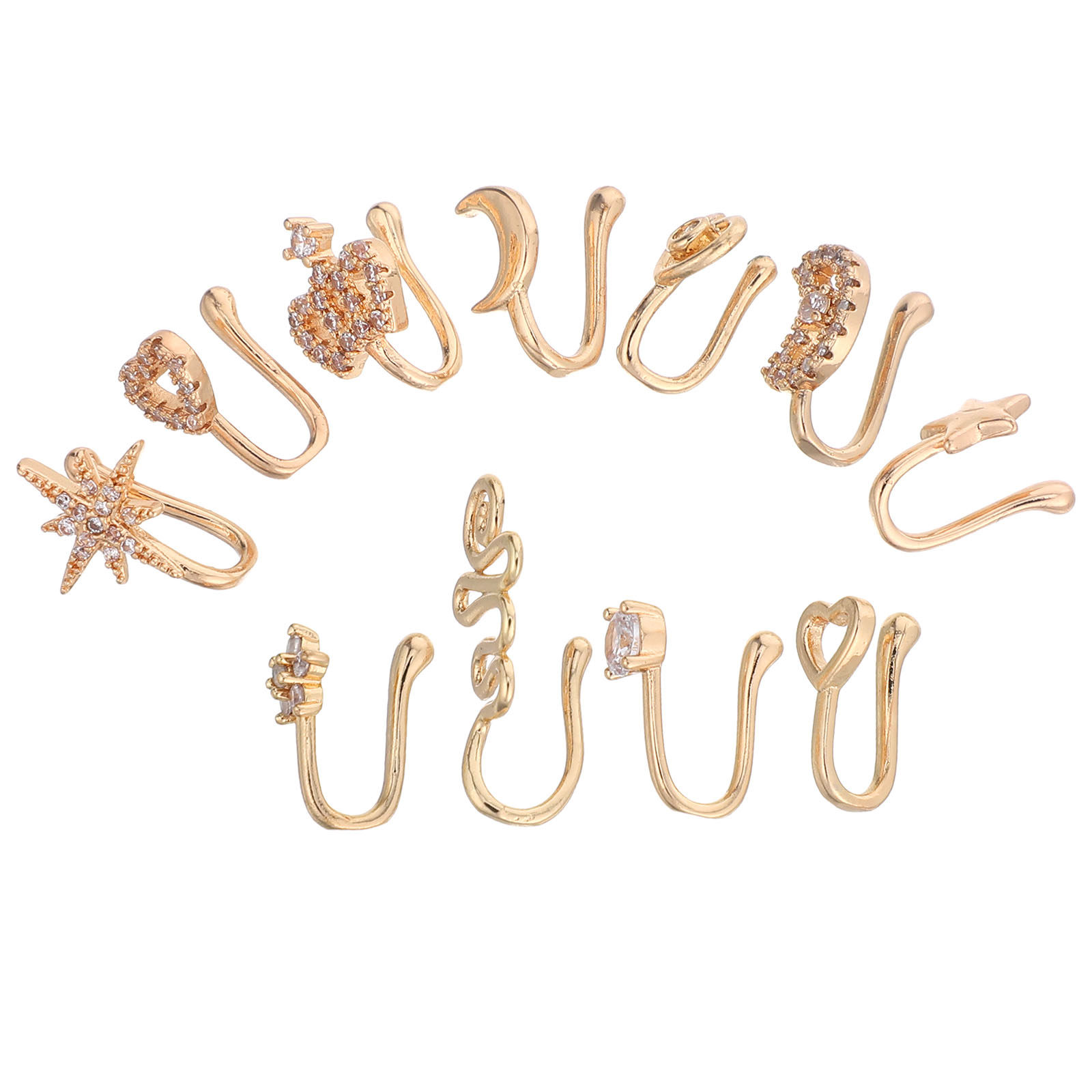 11Pcs Faux Nose Rings Set Non  - Body Jewelry For Sensitive Skin review and price