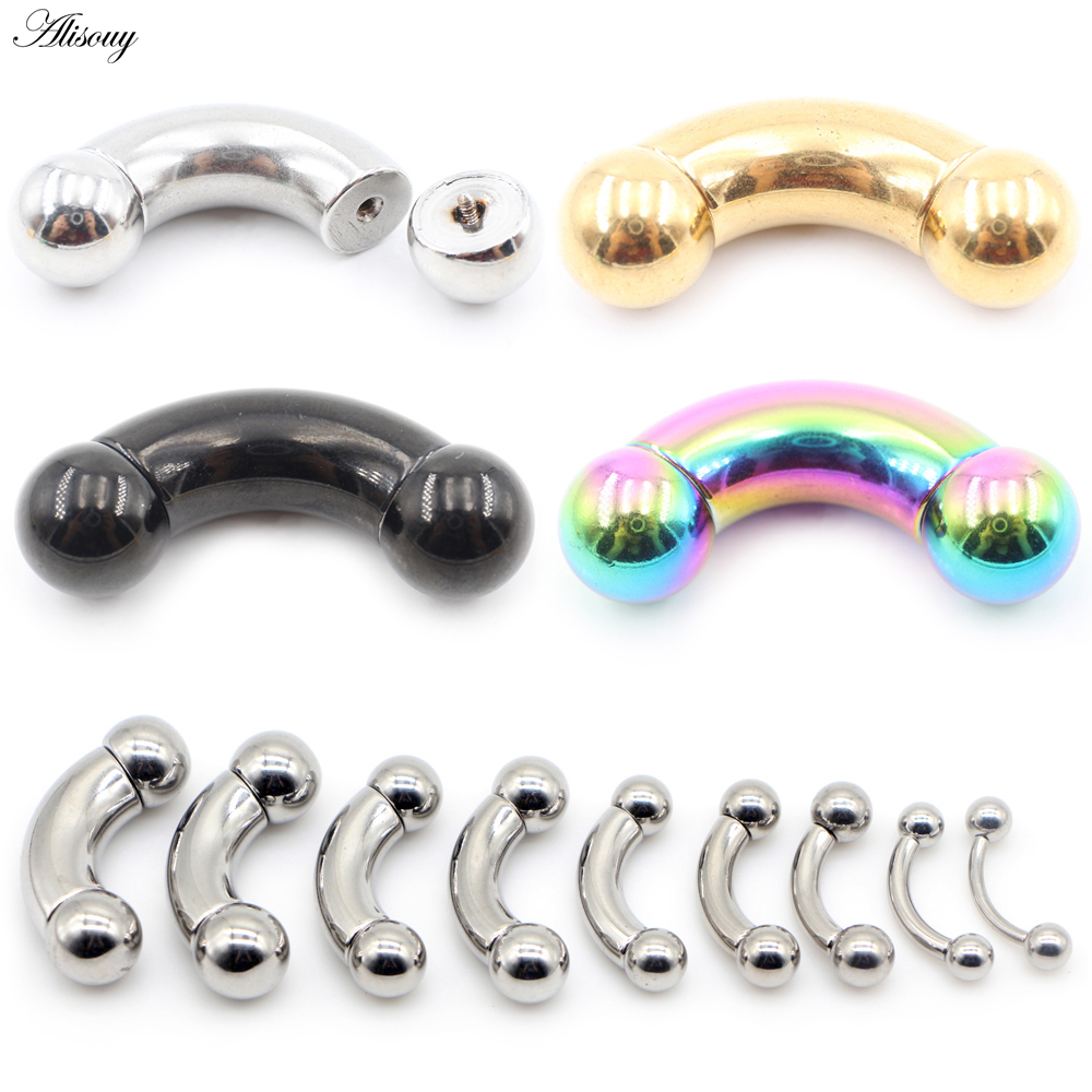 Alisouy 1pc Stainless Steel Bi - Nipple Bar Curved review and price