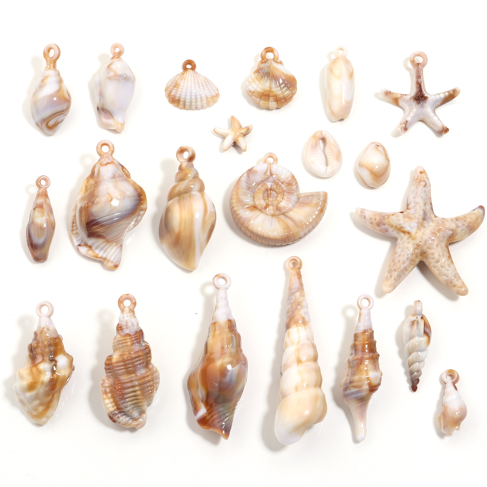 10-100pcs Natural Shell Acryli - Body Jewelry Beach review and price