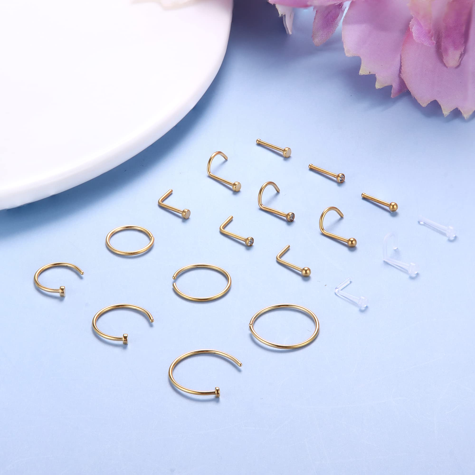 1PCS/18PCS Hypoallergenic Nose - Body Jewelry For Sensitive Skin review and price