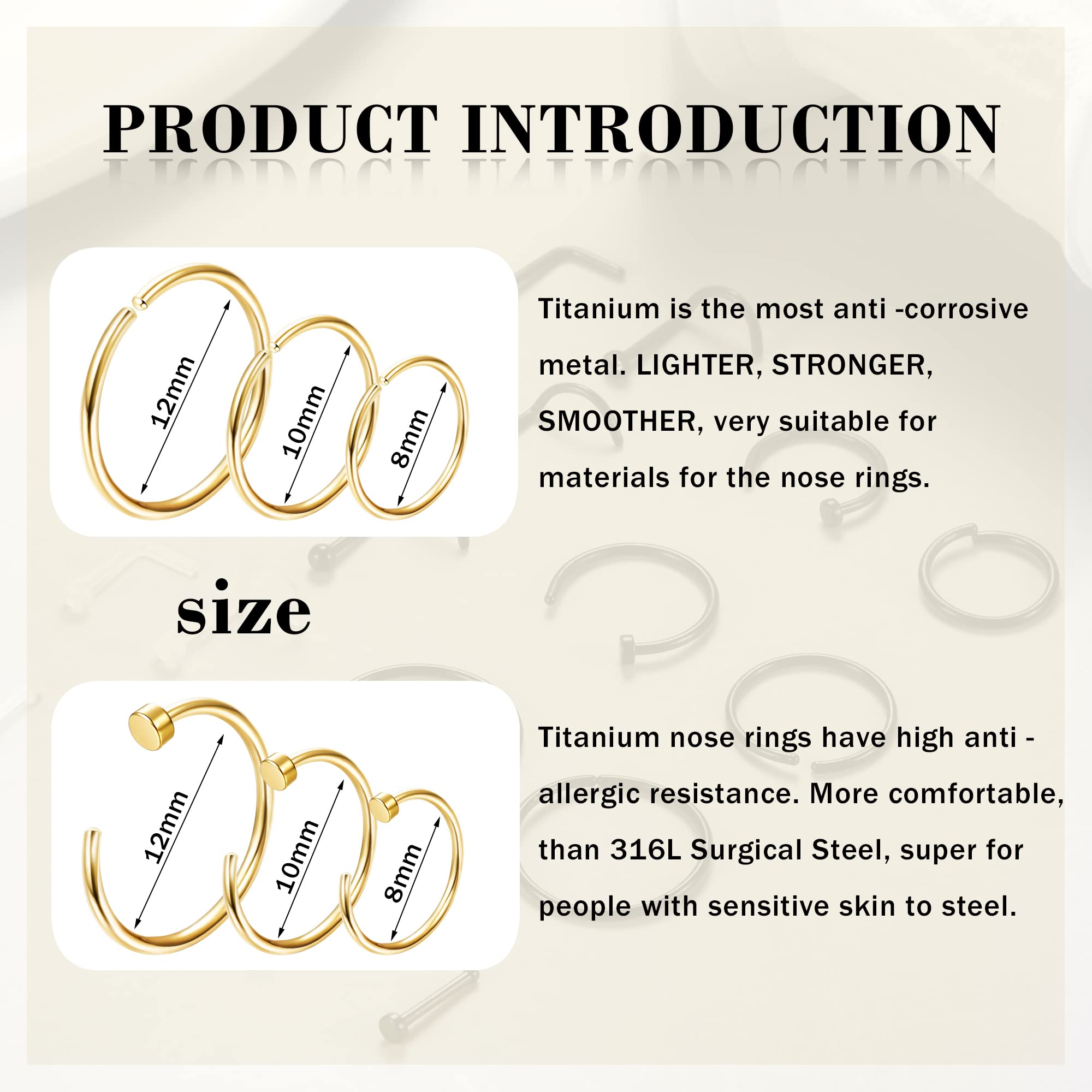 1PCS/18PCS Hypoallergenic Nose - Body Jewelry For Sensitive Skin review and price