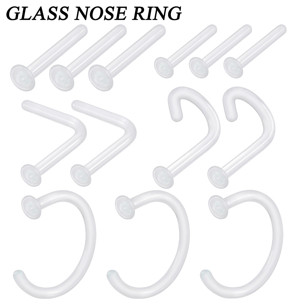 1PC Glass Nose Stud Transparen - Body Jewelry Storage review and price