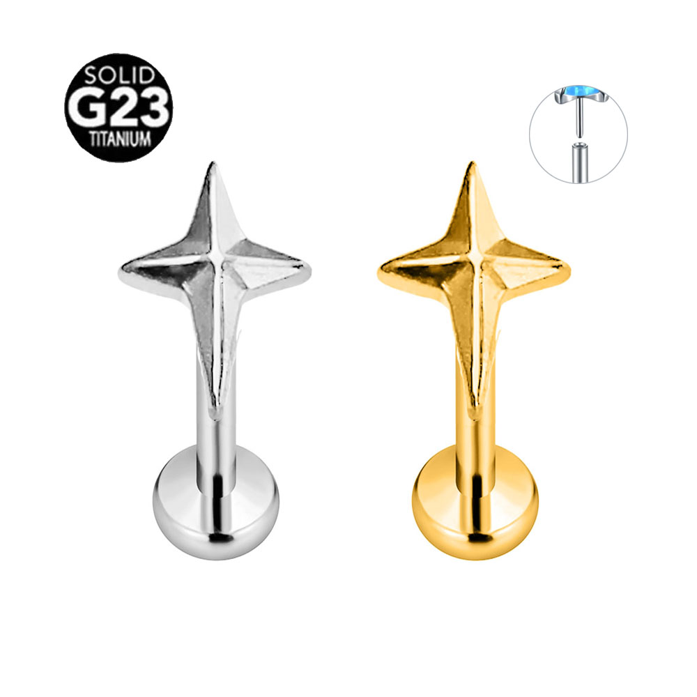 ASTM F136 G23 Titanium Star Cr - Body Jewelry Threadless review and price