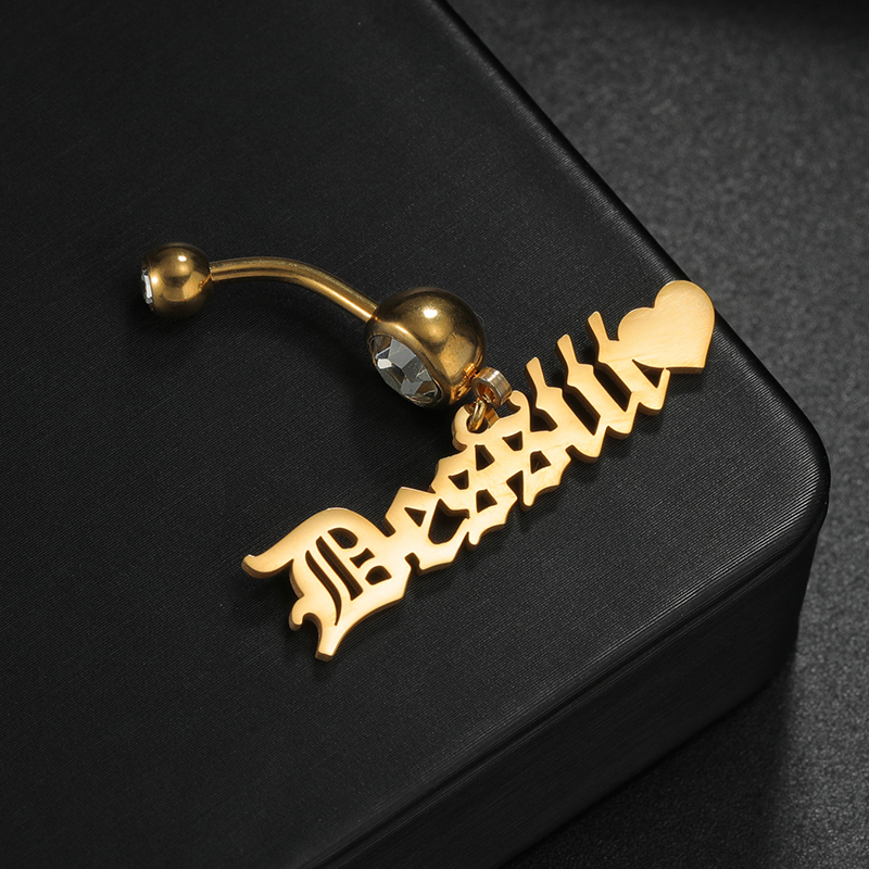Letdiffery Custom Name Belly B - Body Jewelry Names review and price