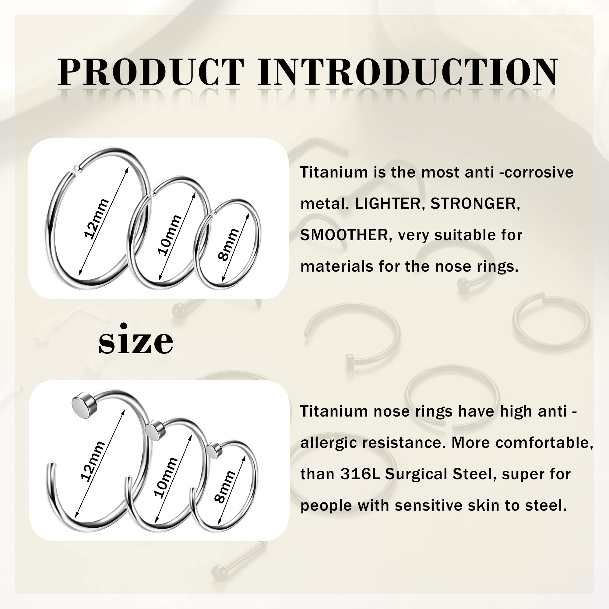 1PCS Hypoallergenic Nose Ring  - Body Jewelry For Sensitive Skin review and price
