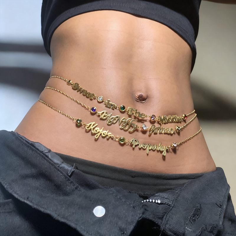 DUOYING Custom Name Belly Chai - Body Jewelry Names review and price