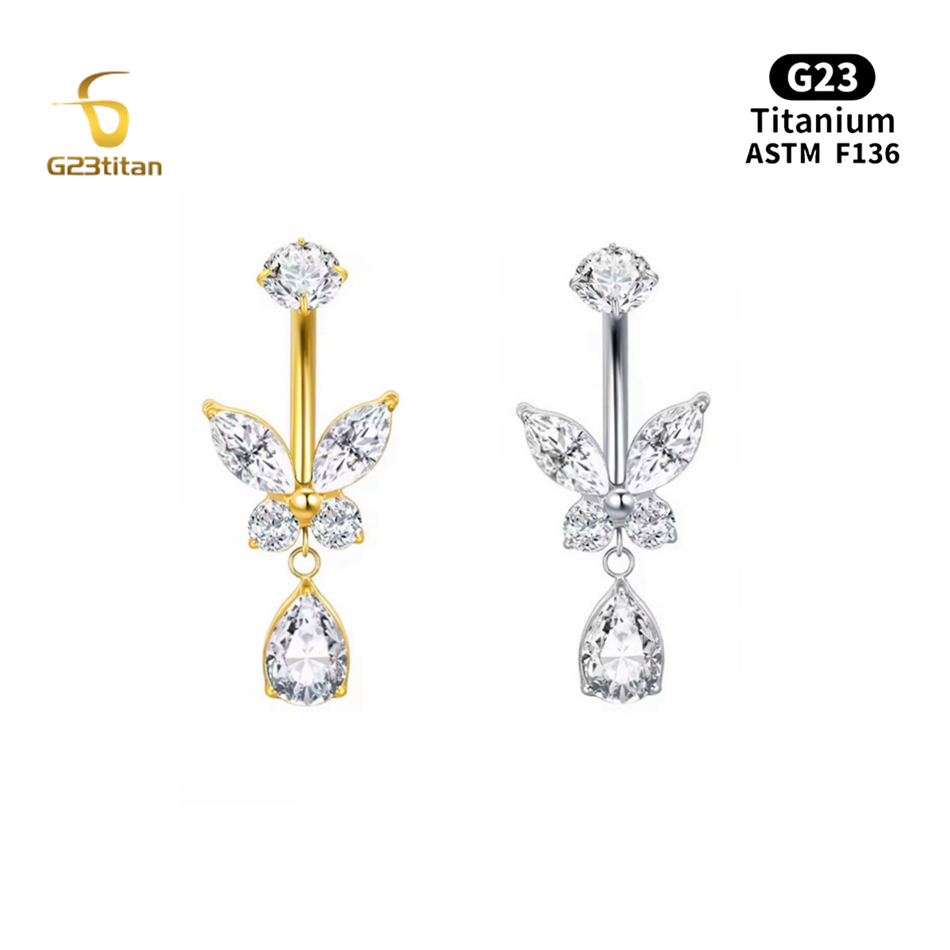 Titanium Butterfly Belly Butto - Body Jewelry For Sensitive Skin review and price