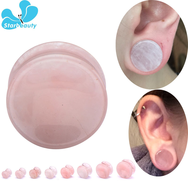 2Pc Pink Quartz Organic Stone  - Body Jewelry Plus review and price