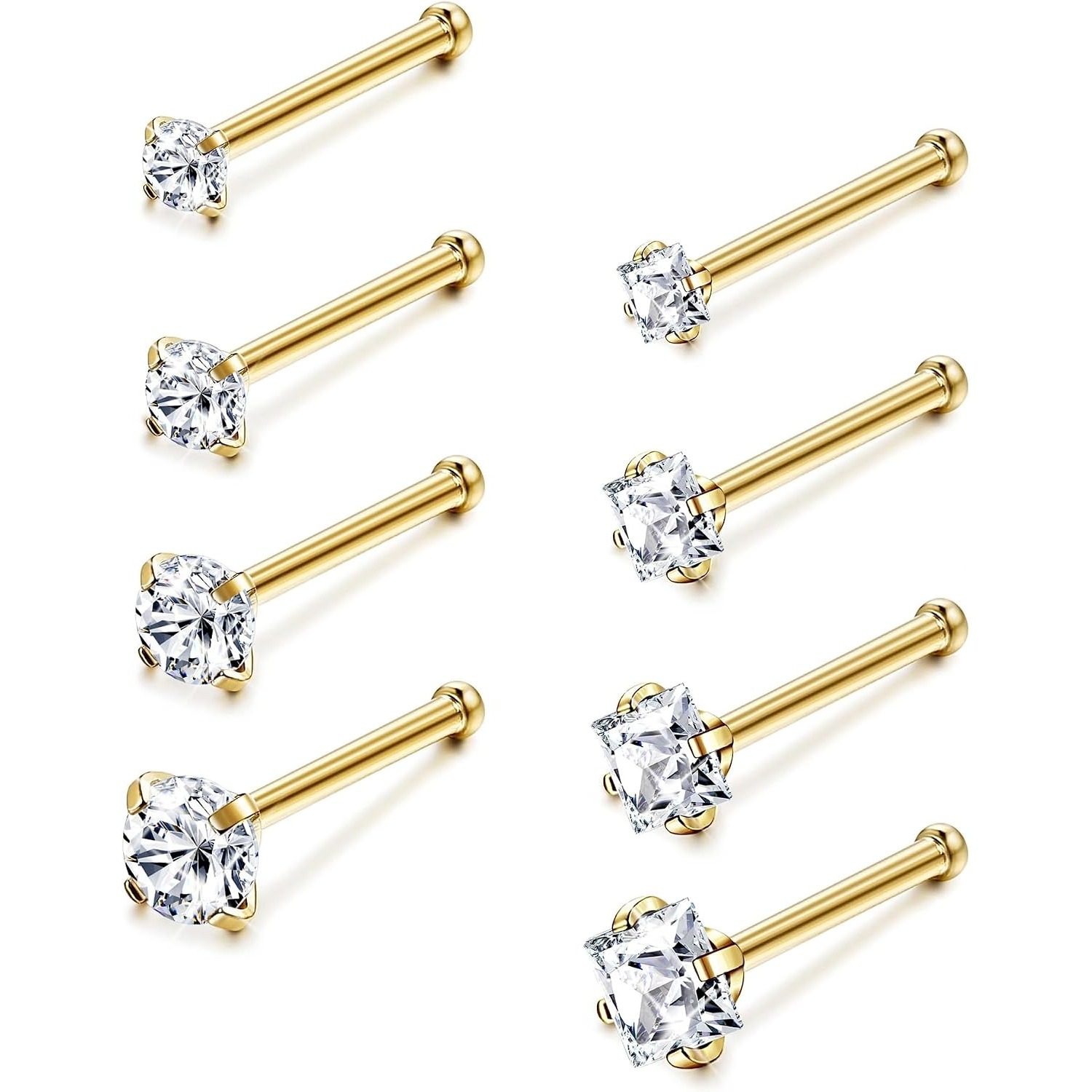 ORAZIO 8Pcs 18G 20G Nose Stud  - Body Jewelry For Sensitive Skin review and price