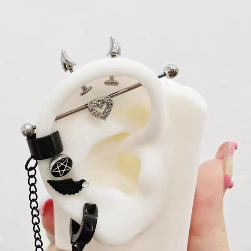 Stylish Devil Spikes Earrings  - Body Jewelry For Sensitive Skin review and price
