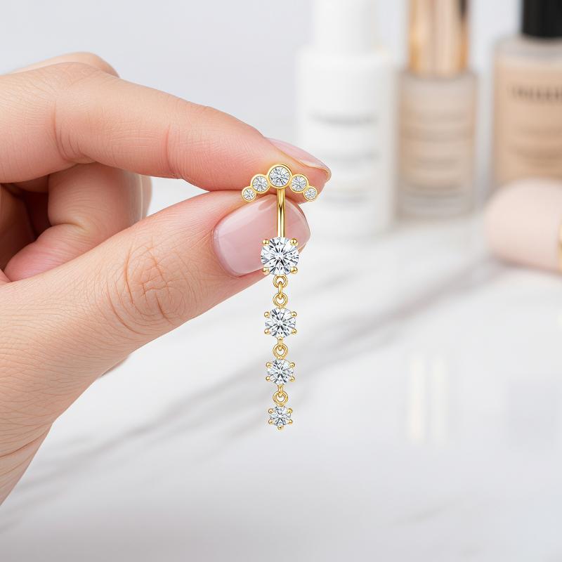 5 Pcs Stainless Steel Rhinesto - Body Jewelry For Sensitive Skin review and price