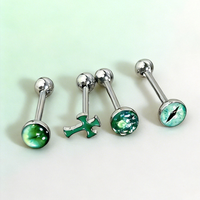 1Pc High-Quality Trendy Green  - Body Jewelry Titanium review and price