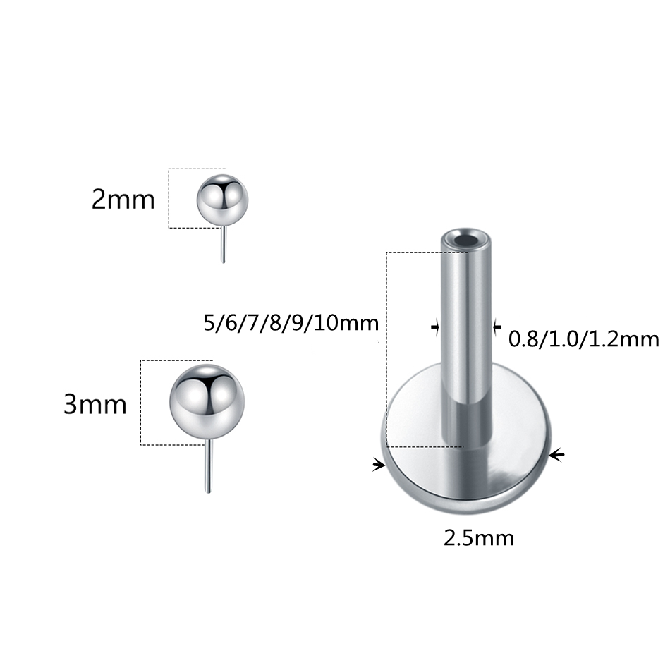 1/10pcs Titanium Push-in Balls - Body Jewelry Threadless review and price