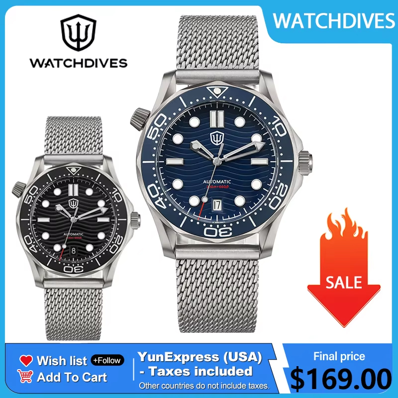 Watchdives WD007 39mm Dive Wat - Body Jewelry Titanium review and price