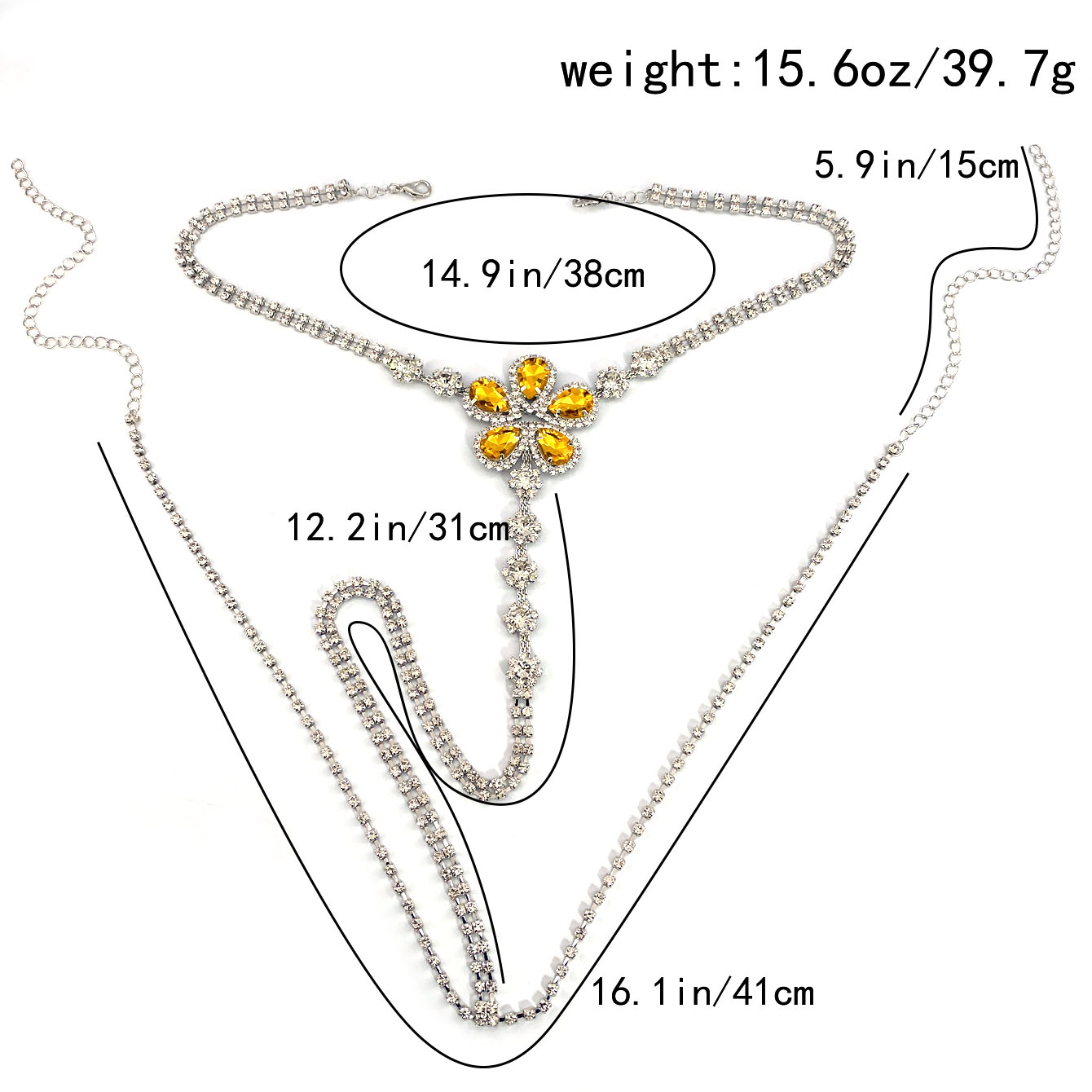 1pc Flower Shaped Sexy Rhinest - Body Jewelry Chains review and price