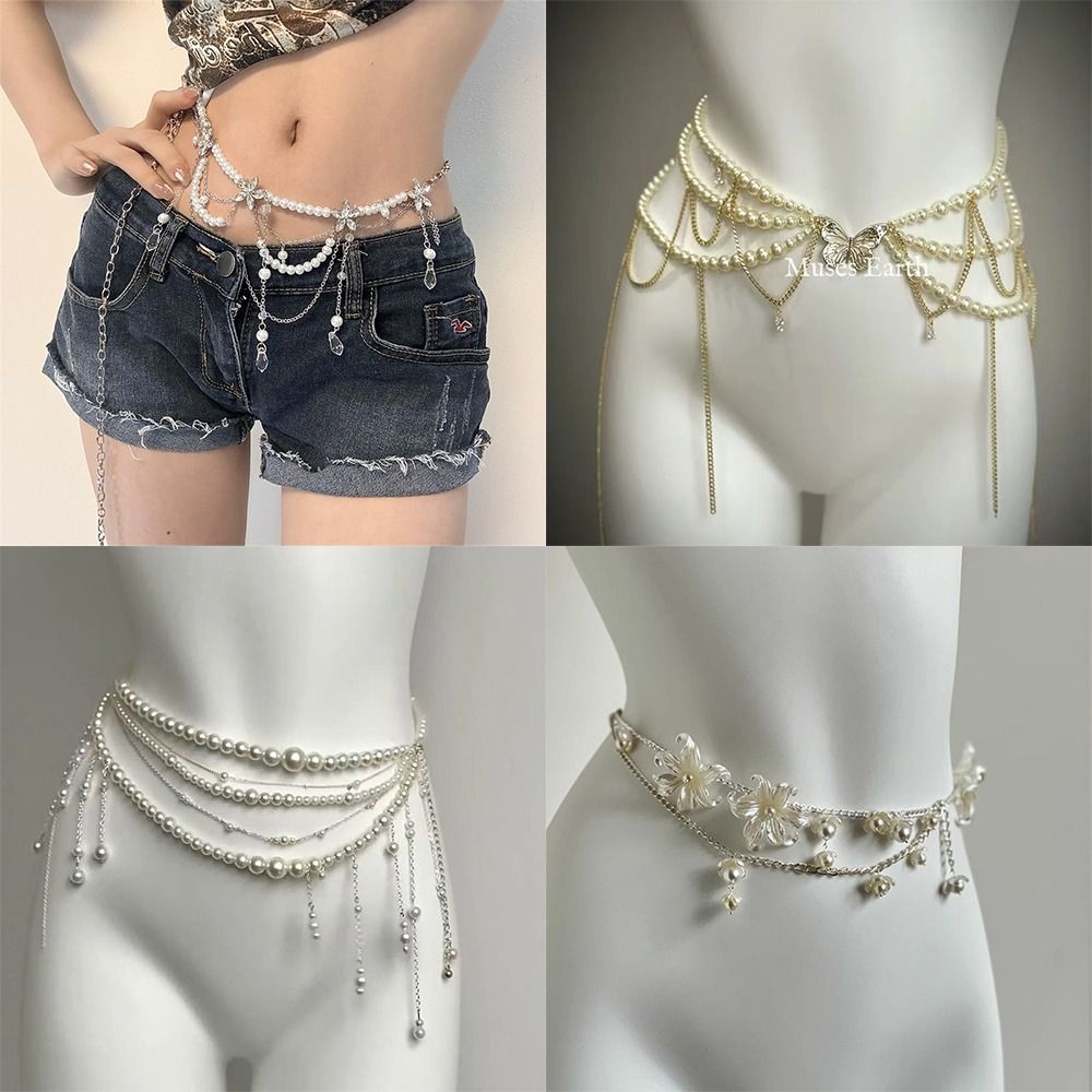 Fashion Elegant Pearl Waist Ch - Body Jewelry Sale review and price