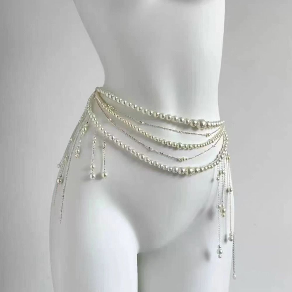 Fashion Elegant Pearl Waist Ch - Body Jewelry Sale review and price