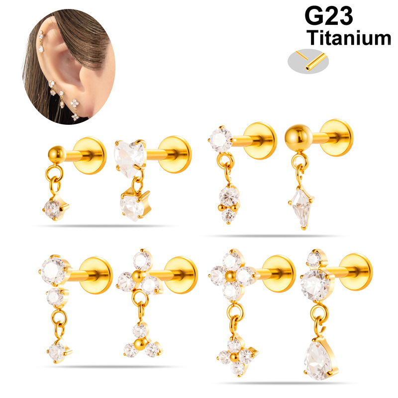 1PC G23 Titanium 16G Labret St - Body Jewelry Threadless review and price