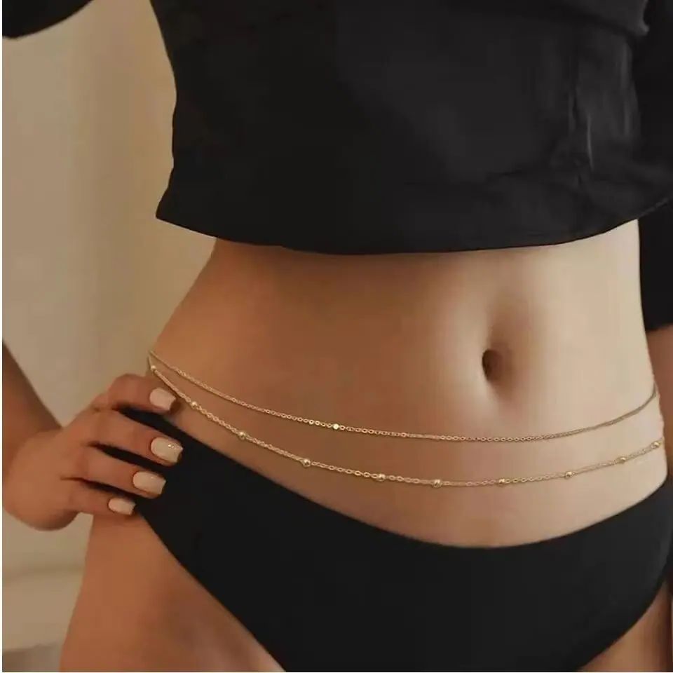 HipHop Double Layers Belly Cha - Body Jewelry Outfit review and price
