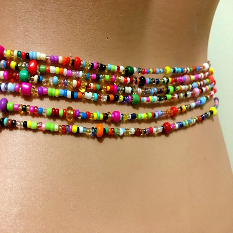 Women Layered Beaded Belly Cha - Body Jewelry Chains review and price