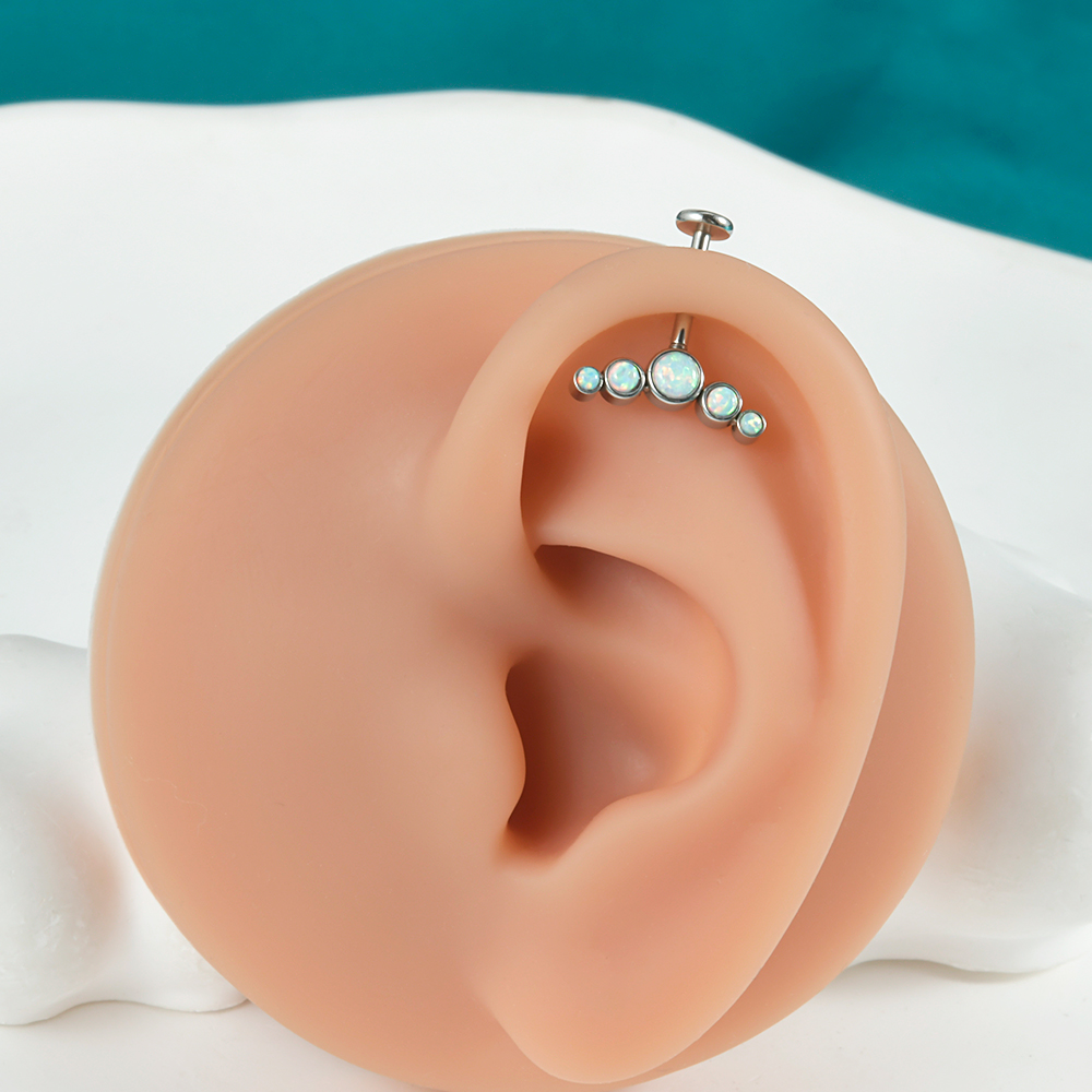 1PC Surgical Steel CZ Gem Opal - Body Jewelry Threadless review and price
