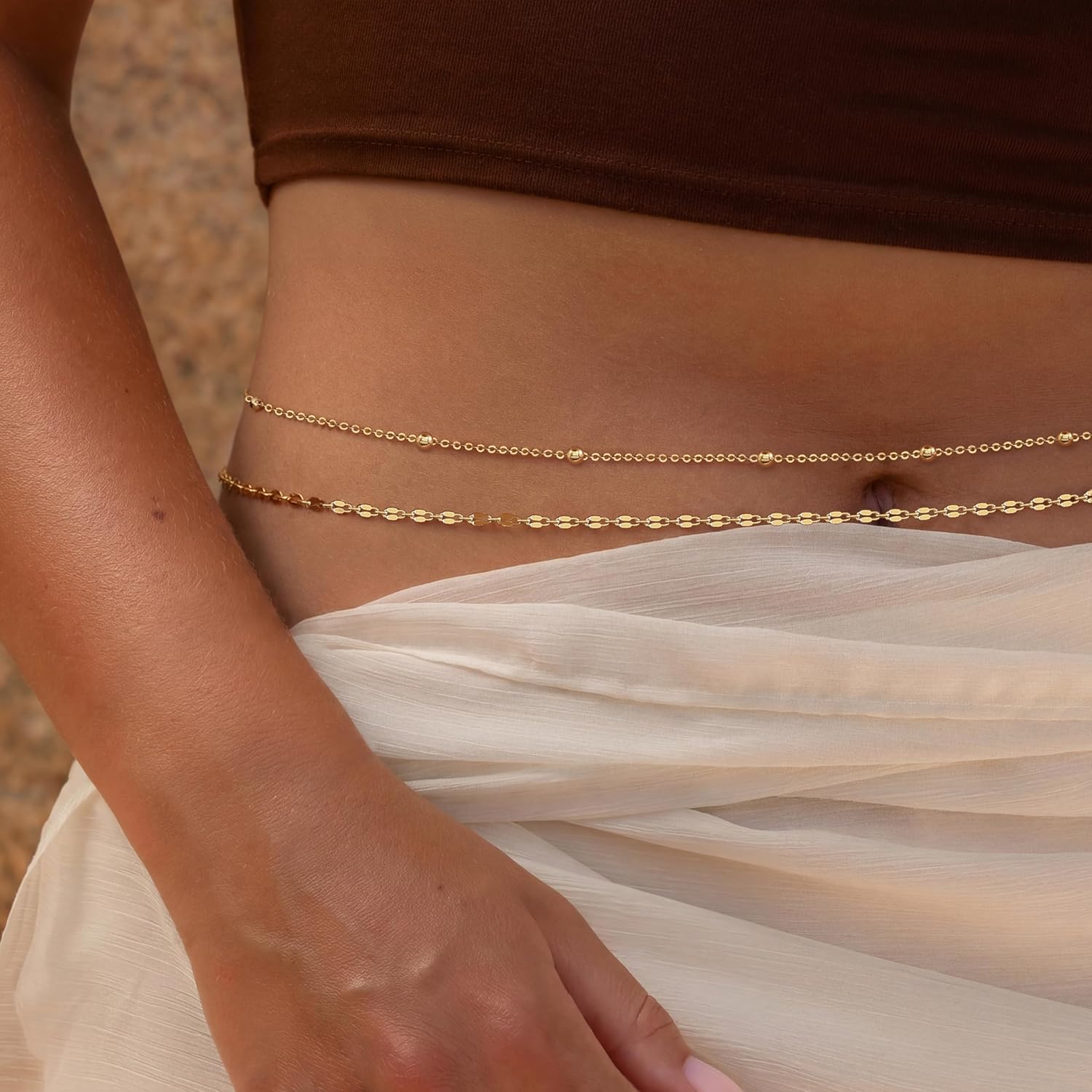 14K Gold Plated Waist Chain Wo - Body Jewelry Sale review and price