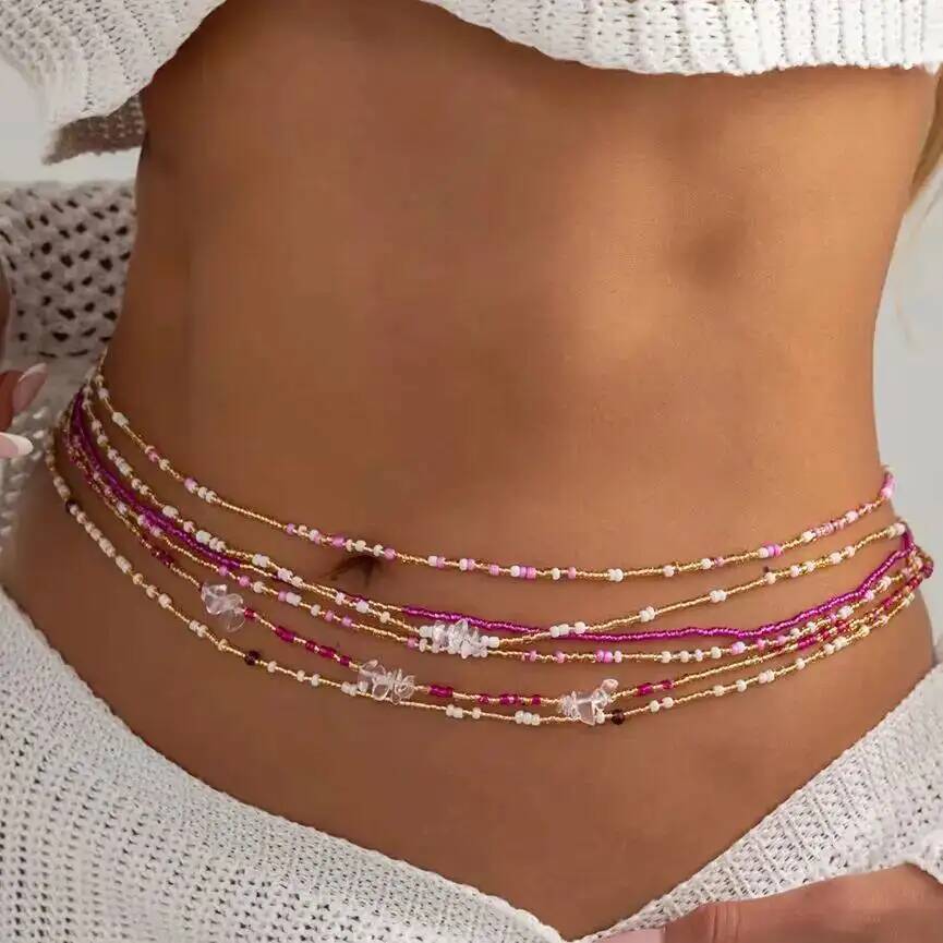 SHIXIN 6Pcs/Set Boho Colorful  - Body Jewelry Chains review and price