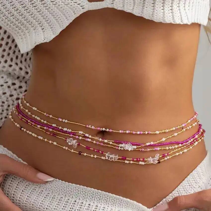 SHIXIN 6Pcs/Set Boho Colorful  - Body Jewelry Chains review and price